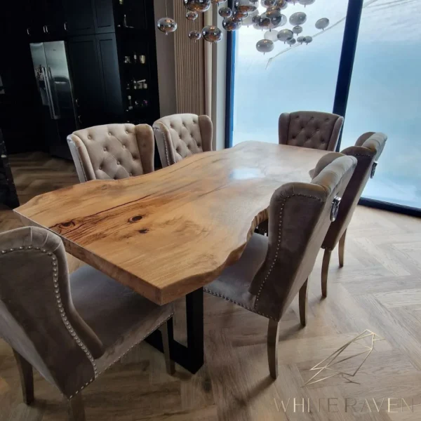 Drewniany stół do jadalni dębowy LIVE EDGE OAK