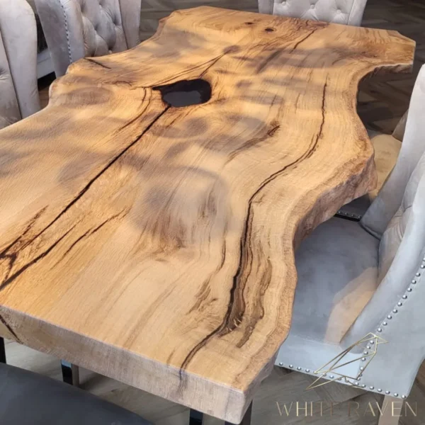 Drewniany stół do jadalni dębowy LIVE EDGE OAK