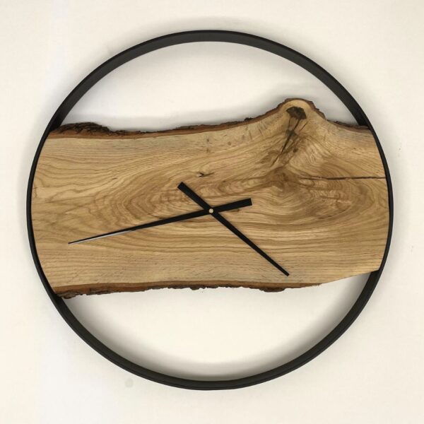 Wooden oak wall clock 60 cm