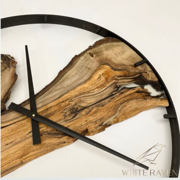 Zegar ścienny loft z drewna orzecha włoskiego 80 cm