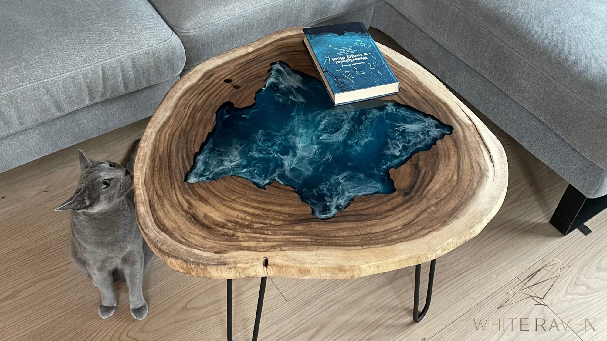 Epoxy ocean coffee table
